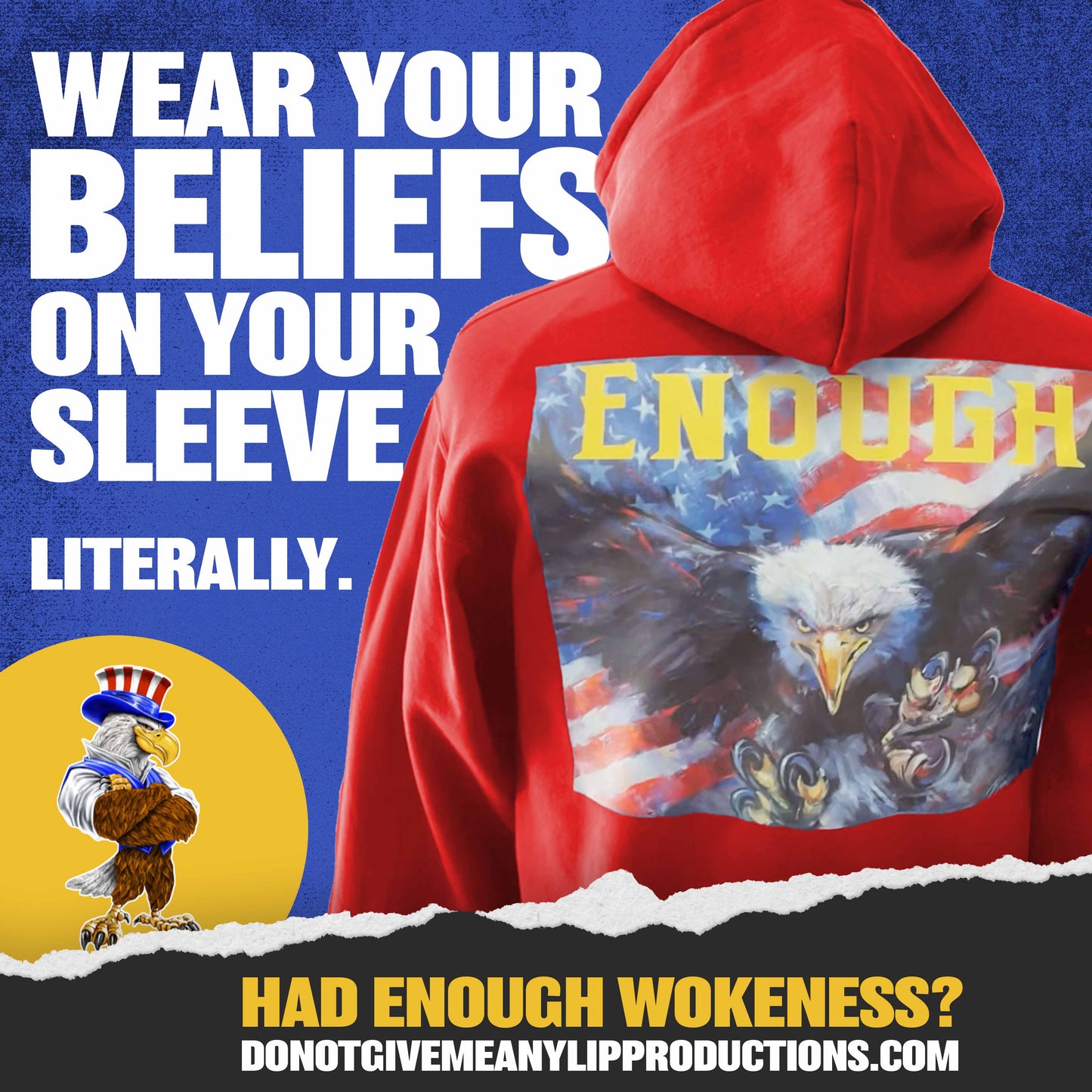 "Enough" Patriotic Hooded Sweat Shirt